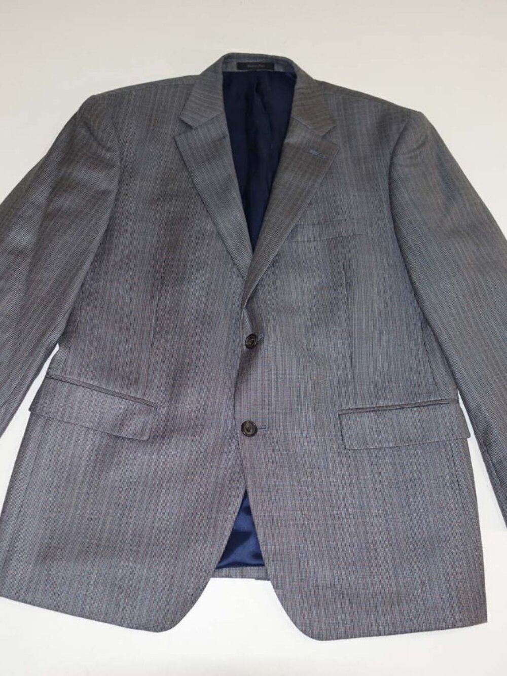Lauren Ralph Lauren Men's Suit Jacket Size 42 Short Gray Blue Silk Wool Blazer S